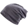 thumbnail image 3 of SikaFu Men Women Beanies Winter Fleece Lined Beanie Hat Solid Plain Unisex Big Oversized Skullies Beanies Striped Slouch Beanies, 3 of 6