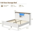 thumbnail image 6 of Eastvita Farmhouse Full Size Bed Frame with Storage, Charging Station, LED Light, Sliding Barn Door, Noise-Free, 6 of 7