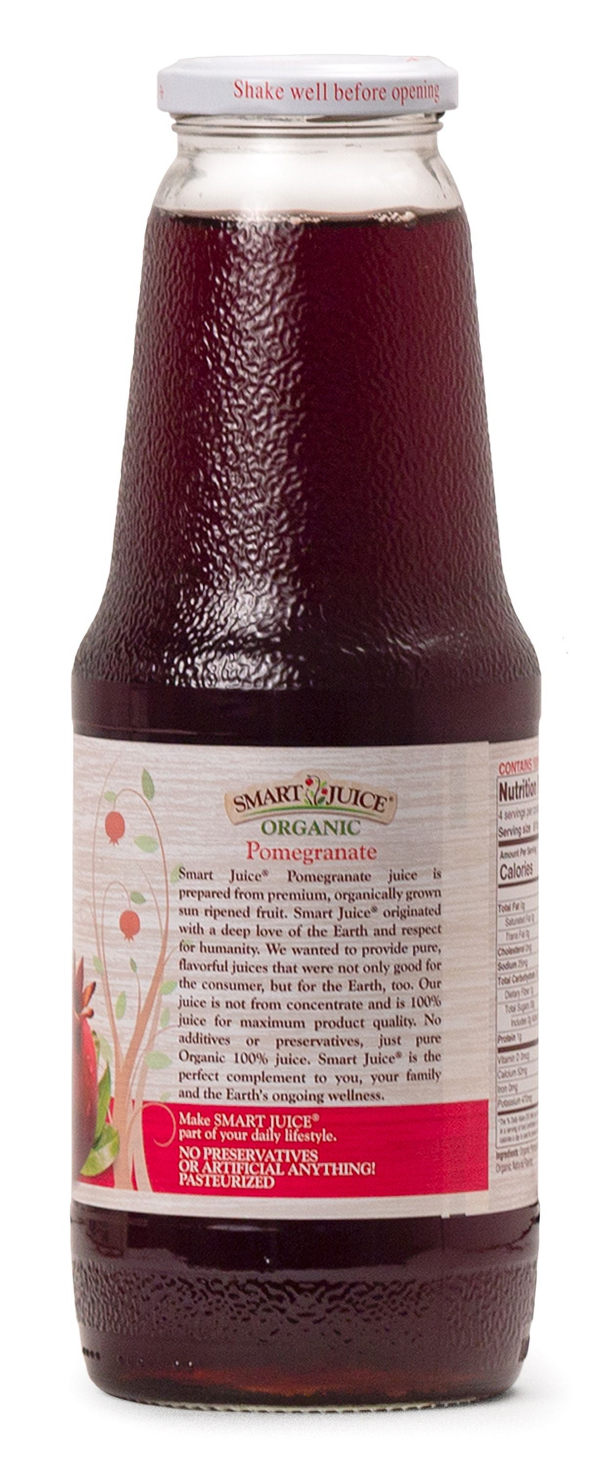 Smart Juice Organic Pomegranate Juice - 33.8 fl oz (1L) - (Pack of 6)