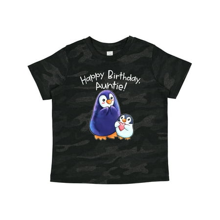 

Inktastic Happy Birthday Auntie!- Cute Penguins Gift Toddler Boy or Toddler Girl T-Shirt