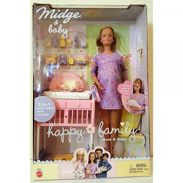 barbie pregnant doll happy family midge & baby unboxing