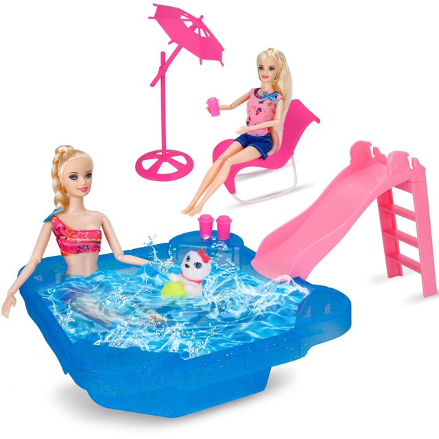 Set de juego de billar BETTINA Glam Pool con tobogán para muñecas de 30 cm con Acc