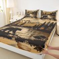 thumbnail image 3 of jejeloiu Wild Bear Bed Sheets,Rustic Fishing Hunting King Sheets For Men Women 4pcs, 3 of 7