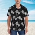 thumbnail image 2 of Pofeuu White Flower Dandelion Print Hawaiian Shirt for Men Sleeves Casual Button Down Summer Beach Dress Shirts T-Shirts,Large, 2 of 7