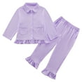 thumbnail image 4 of SILVERCELL 12M-6T Toddler Girls Button-Down Cotton Pajamas Set 2PCS Shirt and Pants Sleepwear Winter Fall PJs Gift for Kids, 4 of 8