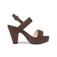 thumbnail image 3 of BLISSFUL STEP Women's Slingback Platform Heels Chunky High Heel Sandals Coffee (Size 6), 3 of 7