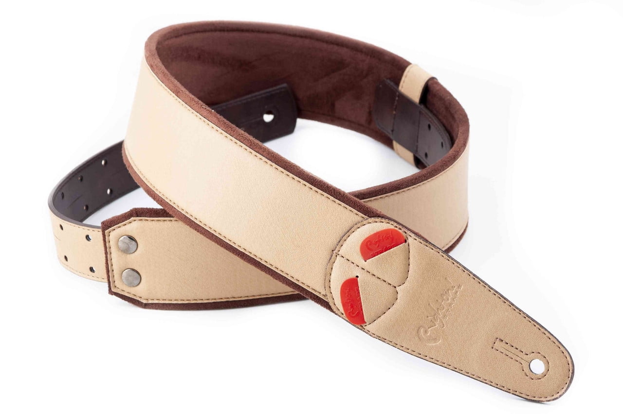 RightOn! Mojo Charm-60 Guitar Strap – Stylish & Comfortable - Beige