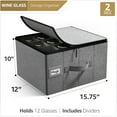 thumbnail image 5 of Sorbus Boîtes de Rangement pour Vaisselle - Coque Rigide, Séparateurs, Poignée - Contient 12 Verres (Lot de 2), 5 of 5