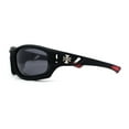 thumbnail image 3 of Choppers Classic Foam Pad Goggle Style Wrap Biker Sunglasses Matte Black Red Black, 3 of 4
