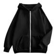 thumbnail image 2 of Womens Zip Up Hoodies Casual Track Outfits The Comfy Full Zip Mock Neck Sweatshirt Winter Clothing Pullover Sweaters Front Zip Hoodies Basic Hooded Jacket Sweat Shirts Zip-Up Hoodie Black 140, 2 of 7