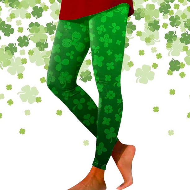 MKLEKYY Leggings push up para mujer, leggings estampados del Día de San Patricio para mujer, pantalones de yoga deportivos para entrenamiento y fitness 3912
