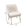 thumbnail image 5 of Benjara 24" Dining Chair (Set of 2)- Cushioned Seating- Sloped Arms- Off White, 5 of 6