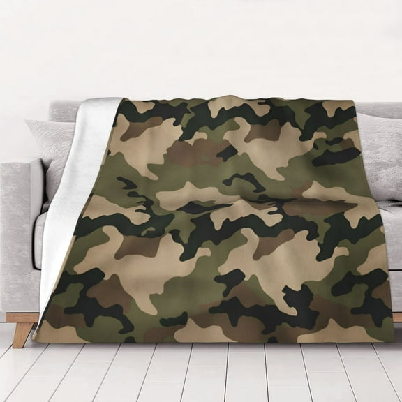 Print Camouflage Warm Cozy Plush Throw Blanket for Couch Bed Sofa 50"x40"