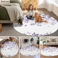 thumbnail image 6 of Purple Leaves Round Area Rug 4ft, Summer Botanical Washable Non-Slip Circle Rugs for Bedroom Living Room Kitchen, Soft Non Shedding Circle Carpet for Dining Room Dorm Farmhouse Abstract Art, 6 of 9