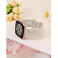thumbnail image 5 of Toyouths Floral Engraved Compatible with Fitbit Versa 2/Fitbit Versa/Versa Lite Watch Bands Women Men, Cute Soft Sport Summer Dressy Silicone Strap with Fancy Boho Henna Pattern for Versa 2, 5 of 6