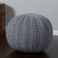 thumbnail image 3 of LR Home Medium Solid Transitional Indoor Round Pouf, Gray, 20" x 20" x 16", 3 of 5