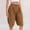 Brown, variant on PWPSG Womens Elastic Waist Loose Casual Capris, Drawstring Waist with Adjustable Hem, Vintage Fabric for Streetwear Outfits Blue S