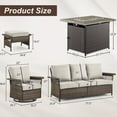 thumbnail image 5 of POCASSY Patio Furniture Set with Fire Pit Table - Patio Sofa Set with Outdoor Sofa Patio Swivel Chairs and 50000BTU Fire Pit, Wicker Outdoor Furniture Set for Backyard Porch, Beige, 5 of 16