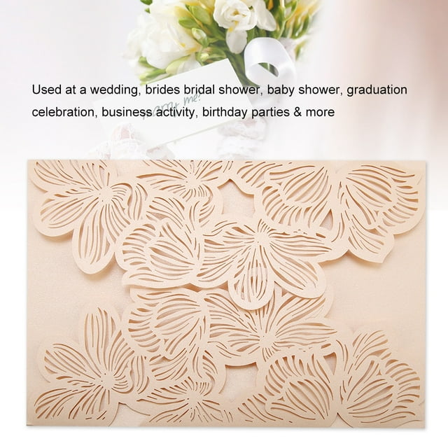 Romantic Elegant Invitations Cards, Wedding Party Invitations Cards, 10Pcs Carved Beautiful For Wedding Brides Bridal Shower