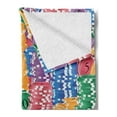 thumbnail image 2 of Casino Soft Flannel Fleece Throw Blanket, Stacks of Colored Casino Chips Betting Luck Leisure Repetition Illustration Print, Cozy Plush for Indoor and Outdoor Use, 50" x 70", Multicolor, by Ambesonne, 2 of 5