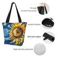 thumbnail image 4 of Fotbe vintage Starry Sunflower Bolsa de Playa con Estampado, Bolsa de Hombro, Bolsa de Mano Espaciosa, Bolsa de Viaje Ligera, Bolsa de Compras Versátil, 4 of 6