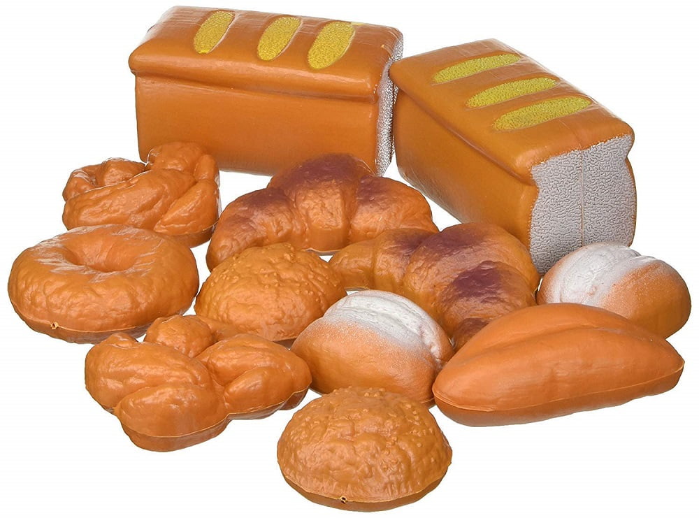 12 Piece Bread Set Pretend Life Sized Play Toy Food Playset for Kids