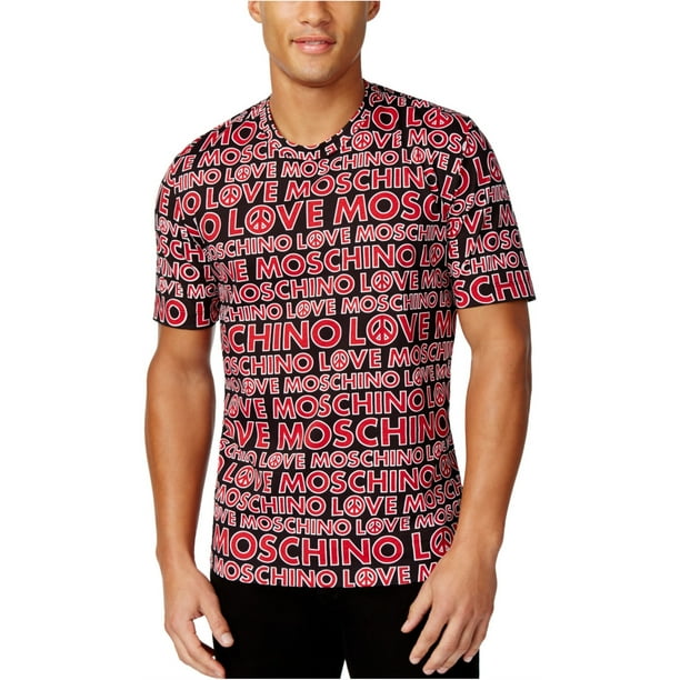 Love Moschino Camiseta basica con logotipo para hombre color rojo talla mediana Love Moschino Camiseta basica Bodega Aurrera en linea