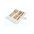 thumbnail image 3 of Set de 7 Cubiertos Portátil de Bambú Ecowood con Funda para Cocina Viaje Escuela, 3 of 9