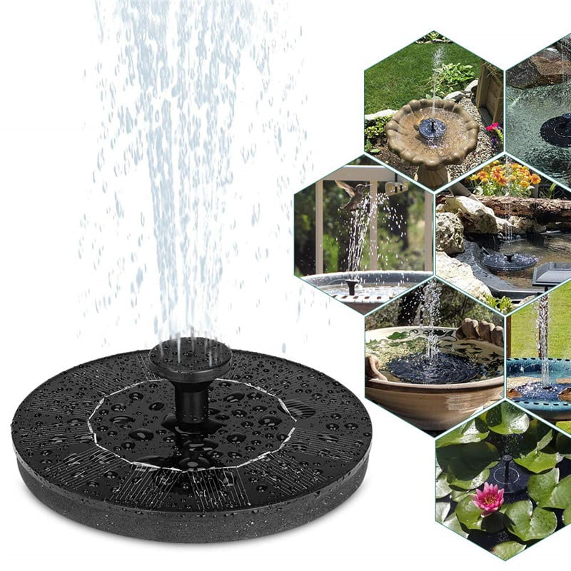 Garden Water Feature Pond Built-in Storage Battery Solar Fountain Pump 