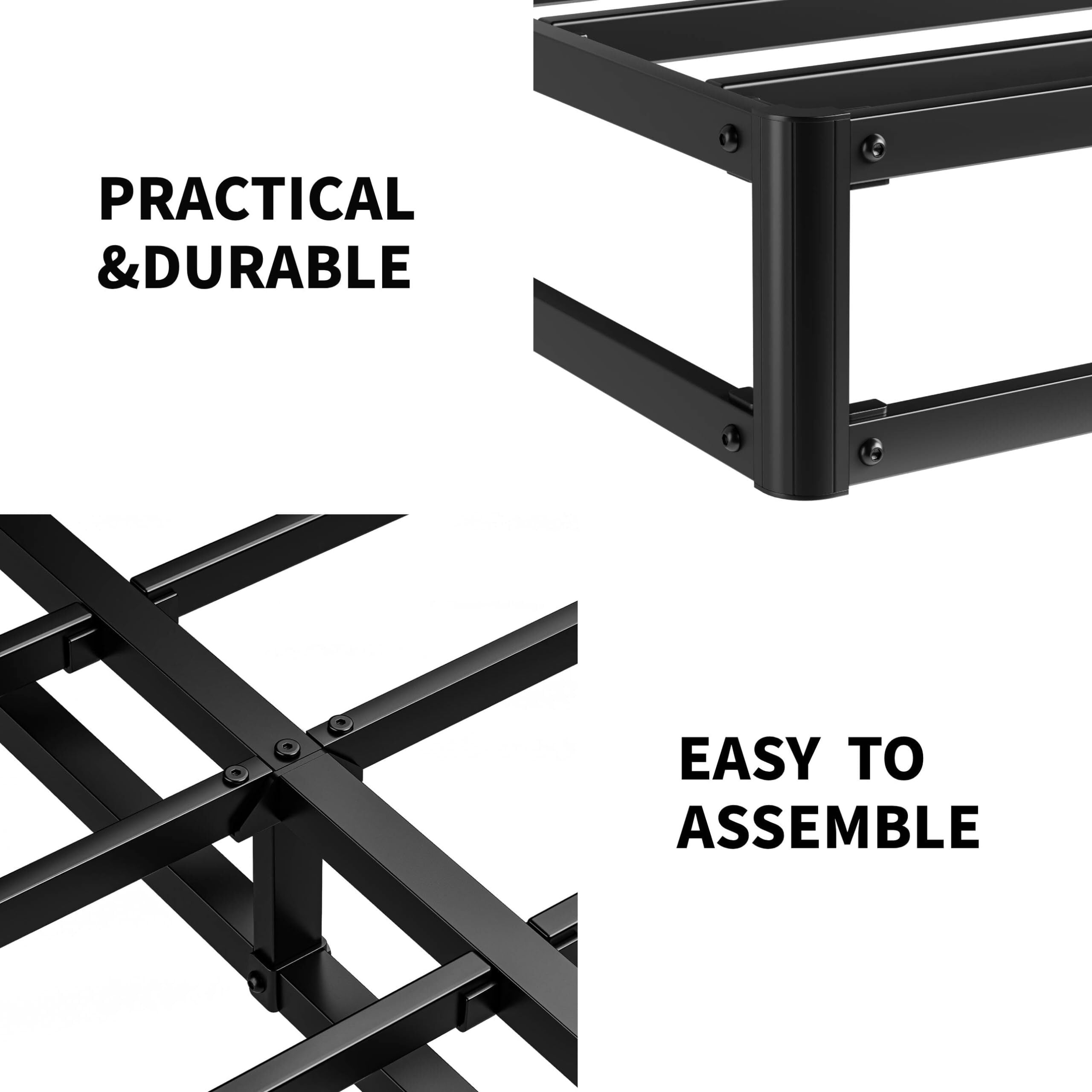 ULIESC 9 Inch Twin Box Spring, Twin Size Box Spring Only, Metal Box Spring Twin with Fabric Cover, Sturdy Mattress Foundation, Noise Free, Non-Slip, Easy Assembly