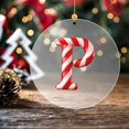 thumbnail image 3 of 26 adornos navideños acrílicos con letras del alfabeto | Letras 2D de 10 cm con diseño de gorro de Papá Noel y bastón de caramelo para manualidades en el árbol y el hogar, 3 of 5