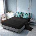 thumbnail image 4 of Homewish Geometric Stripe Twin Bedding, Glitter Sequin Bling Print Bedding Comforter Set, Cyan Black Gray, Black Reversible, 7 Pieces, 4 of 7