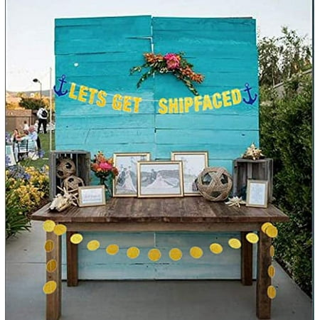 LaVenty Let's Get Ship Faced Banner Bachelorette Boat Party Decor Nautical Bride Banner Boat Party Decor Nautical Bachelorette Banner Hen Party Banner