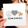 thumbnail image 7 of 3drose, Peace Love Corgis with Peace Sign, Paw Heart, and Corgi Clip Art., 12 Greeting Cards with Envelopes, 7 of 7