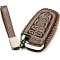 thumbnail image 2 of Vitodeco Genuine Leather Smart Key Fob Case Compatible with Lincoln Aviator, Lincoln Corsair, Lincoln Nautilus, Lincoln Navigator (5-Button, Brown), 2 of 6