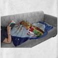 thumbnail image 6 of Santa Soft Flannel Fleece Throw Blanket, Christmas Night Scenery Claus on His Sledge Flying to the Moon, Cozy Plush for Indoor and Outdoor Use, 70" x 90", Multicolor, by Ambesonne, 6 of 6