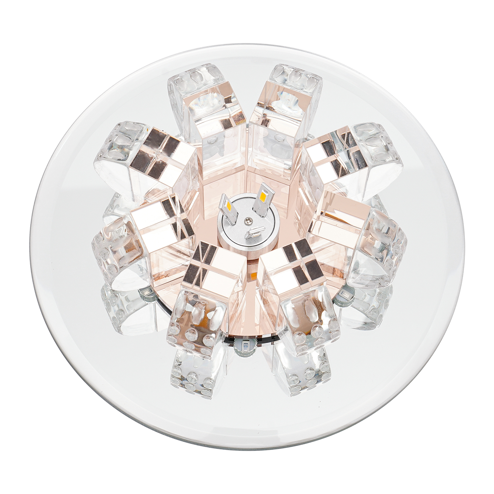YIYIBUYS 7 Inch Crystal LED Ceiling Lamp Modern Chandelier Mini Creative Flush Mount Hallway Pendant Light Fixture