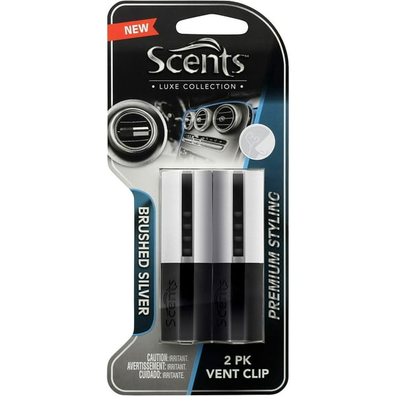 Scents Luxe Vent Clip, Brushed Silver, 2 Ct