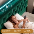 thumbnail image 6 of ARICOEASY California King Size Bed Frame with Storage Drawers and LED Headboard for Bedroom, Green, 6 of 9