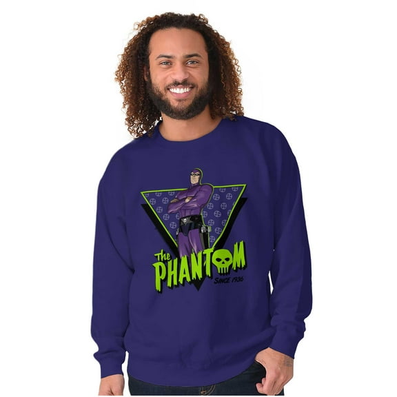 the Phantom Skull Vintage Superhero Sweatshirt for Men or Women Brisco Brands L