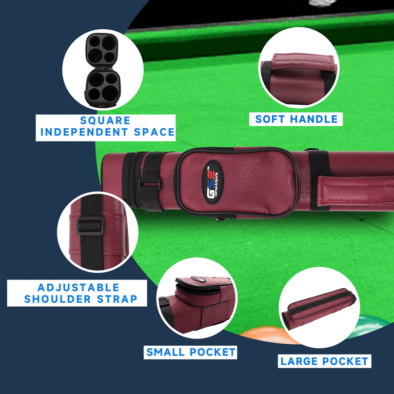 GSE Games & Sports Expert 3x4 Soft Pool Cue Case Billiard Pool Cue Stick  Carrying Bag - Holds 3 Butts and 4 Shafts & Reviews