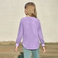 thumbnail image 4 of Ulitacool Fall Tops For Girls Long Sleeve Blouse Milk Silk Crewneck Shirts Solid Color Tee Adorable Durable Basic Otfits Purple 9-10 Years, 4 of 4