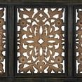thumbnail image 6 of DecMode Brown Wooden Handmade Intricately Carved Floral Wall Decor, 6 of 14