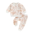 thumbnail image 2 of Aojekbee Toddler Boys Fall Outfits Tie-Dye Print Long Sleeve Sweatshirts and Long Pants 2Pcs Clothes Set, 2 of 10
