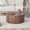 Walnut Color, variant on Round Coffee Table, 23.6” Diameter Modern MDF Center Table with Cave Stone Pattern Finish, Low Profile 11.8” Height, Sturdy Cylinder Design, Small Space Living Room Apartment Coffee Table