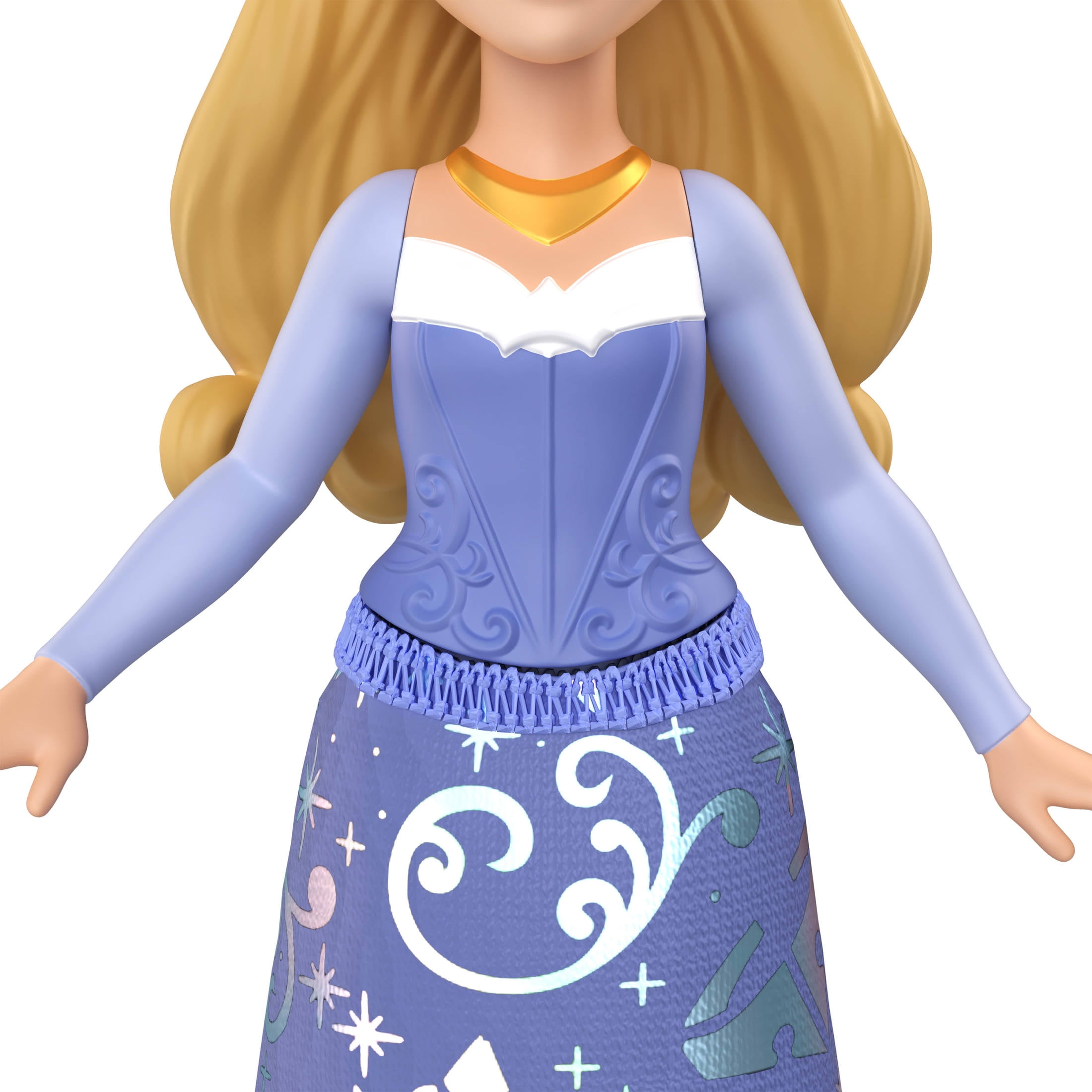 Disney Princess Aurora Posable Small Doll in Shiny Outfit with Removable Skirt, Inspired by Movie