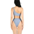 thumbnail image 6 of POSESHE Women's Plus Size Sky Blue Sparkle One Shoulder Swimsuit, 6-24, 6 of 6