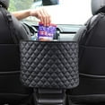 thumbnail image 6 of Hanging Car Purse Holder Between Seats,Large Capacity Leather Car Handbag Holders Between Seats for Phone,Key,Purses,Bottle,Stylish Cars Organizer Purse Holder for Cars, 6 of 13
