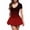 Deep Red, variant on Women's Gradient Short Sleeve Mini Skater Dress Casual Fit and Flare Party Graduation Dress