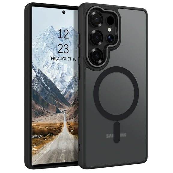 DOMAVER Magnetic Phone Case for Samsung Galaxy S25 Ultra [Compatible with Magsafe] Matte, Black